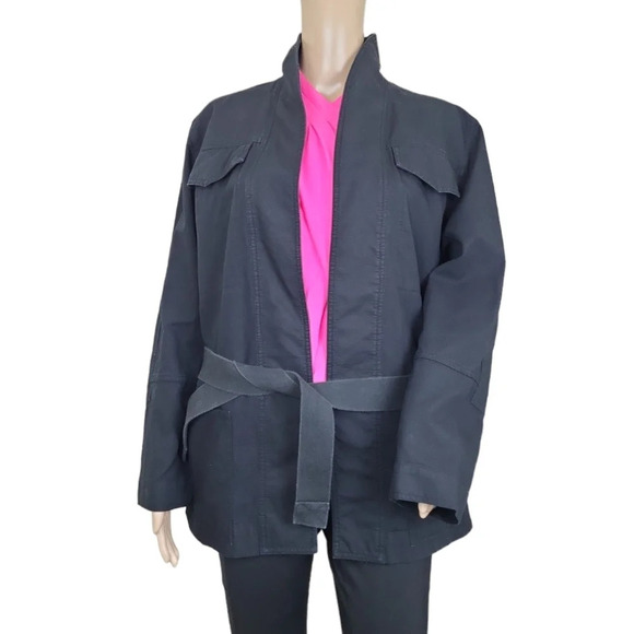 Wilfred 100% Cotton Wrap Utility Jacket Black - Picture 1 of 5